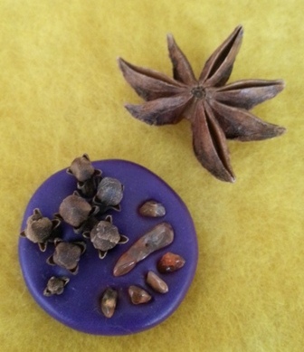 clove and carnelian gemstone brooch