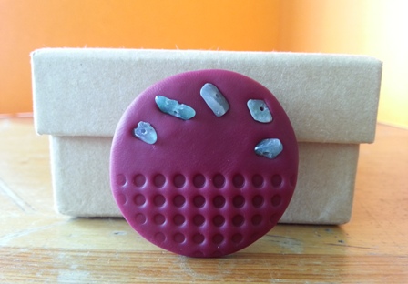 brooch with amazonite gemstones *