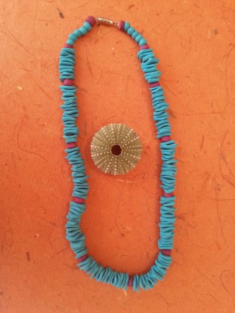 blue and purple bead necklace