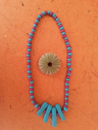 blue and purple bead necklace