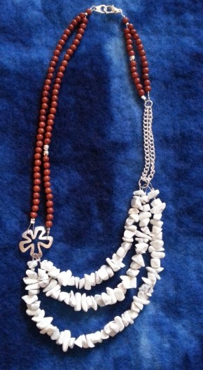 howlite + red jasper necklace *