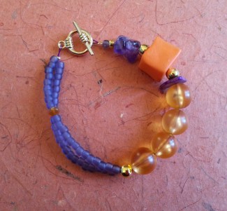 amethyst on orange bracelet *